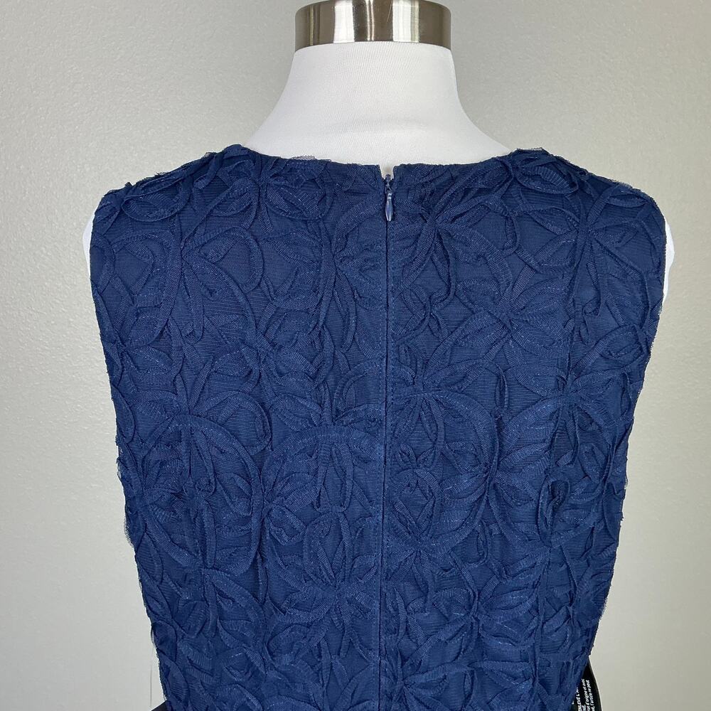 JS Collections Lace and Chiffon Sleeveless Long Evening Gown Blue Size 12 Dress - Picture 10 of 13